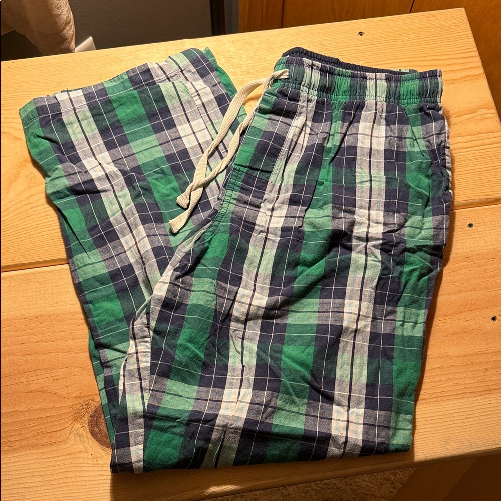 Croft and Borrow Plaid Green and Blue Men's Pants